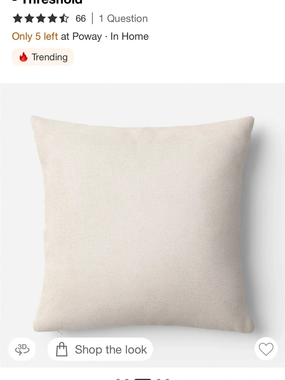 Threshold Blue and Cream Botanical Jacquard Accent Pillow- NWT